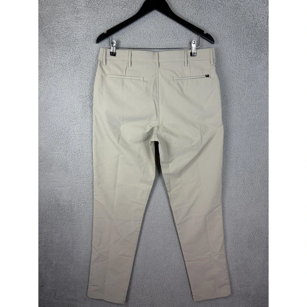 Banana Republic Mens 34x34 Beige Slim Fit Tapered Polyester Chino Golf Pants